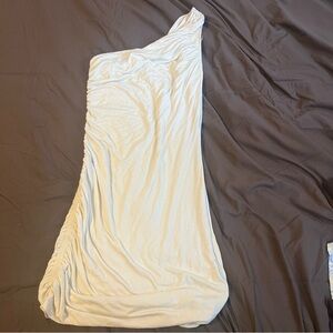 Elegant One-Shoulder White Dress